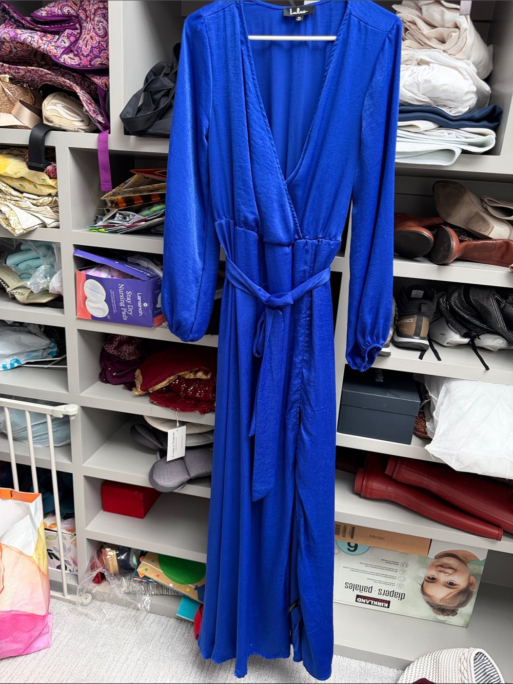 Lulu's Royal Blue Maxi Wrap Dress